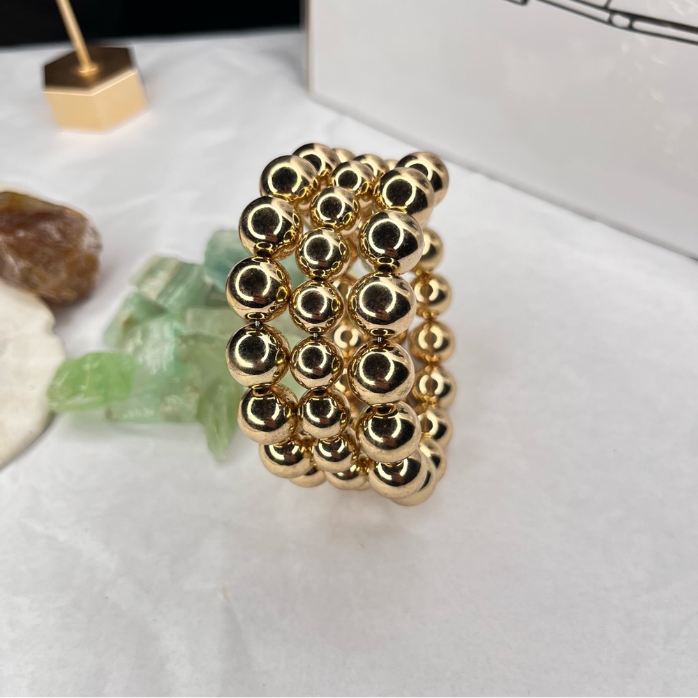 Stretch Gold Bead Wrap Bracelet